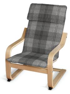 Sedák na dětské křeslo IKEA Poäng barva šedá látka pletený vzor, vzorované