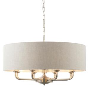 Endon 99152 - Lustr na řetězu HIGHCLERE 8xE14/40W/230V šedá/matný chrom