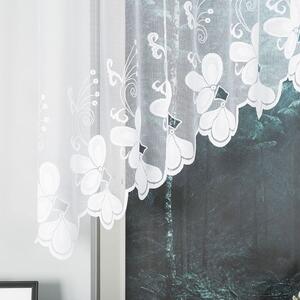 Bílá žakárová záclona TEODORA 250x120 cm