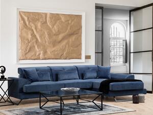 Atelier del Sofa Rohová sedací souprava Frido Right (L3+Chl) - Navy Blue, Modrá
