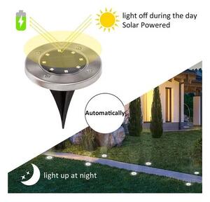 Zaparkorun Solární zahradní LED světla - 8 LED - studená bílá - 4 ks