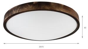 Stropní svítidlo OAK SMOKY SLIM 3xE27/15W/230V pr. 47 cm dub/tmavě hnědá