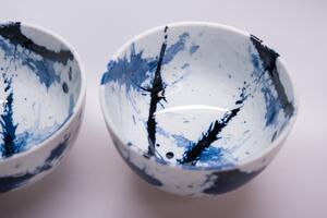 Made in Japan (MIJ) Set Misek Blue & White Splash 2 x 350 ml s hůlkami