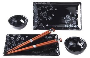 Made in Japan Sushi set Black Sakura 6 ks