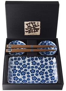 Made in Japan Sushi set Blue Plum Design 6 ks