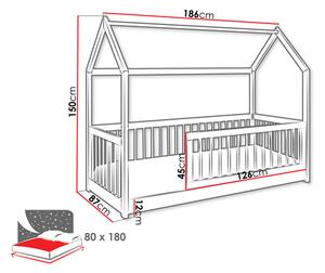 Dětská postel 80 cm Godna (bílá) (s roštem)