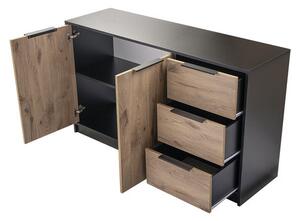 Komoda Pengasa 2D3S (černá + dub viking)