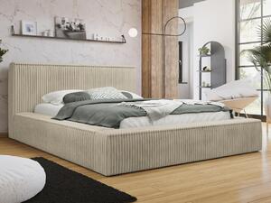 Manželská postel 140 cm Gretty S (béžová) (s roštem) (s úl. prostorem)