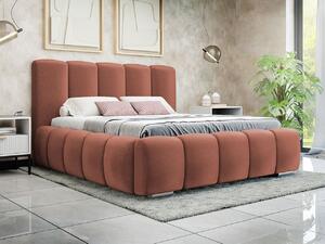Manželská postel 140 cm Leskana (terakota) (s roštem) (s úl. prostorem)