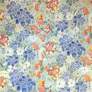 Samolepící fólie transparetní tulipány s listy, rozměr 67,5 cm x 15 m, GEKKOFIX 11795