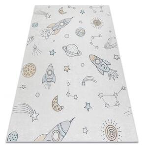 Febo BAMBINO 1278 mycí kobereček Vesmírná raketa pro děti protiskluz - krém 80x150 cm