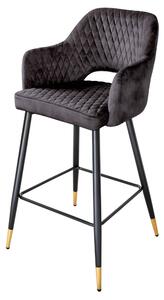 Designová barová židle Laney antracitový samet