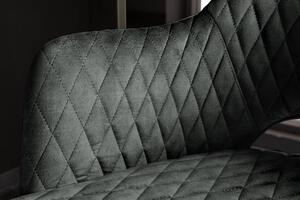 Designová barová židle Laney šedo-zelený samet