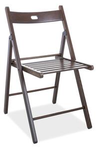 Židle SMART ii tmavý ořech, Sedák bez čalounění, Nohy: dřevo, orech, barva: hnědá, bez područek
