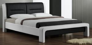 Manželská postel 160 cm Casandie (s roštem) (bílá + černá). 769398
