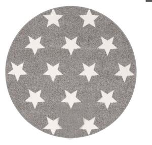 Family F. Kolo / kruh koberec hvězdičky v šedé 100