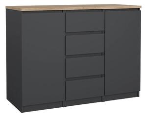 Tmavě šedá komoda 121x91x50 cm Naia – Tvilum