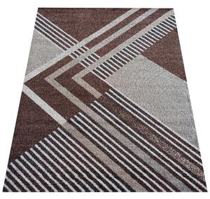 Makro Abra Kusový koberec moderní OTTO 03 Geometrický hnědý Rozměr: 80x150 cm