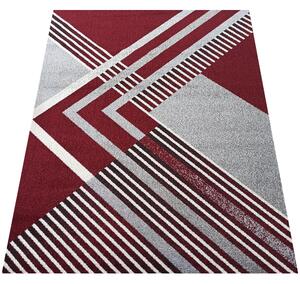 Makro Abra Kusový koberec moderní OTTO 03 Geometrický červený šedý Rozměr: 80x150 cm