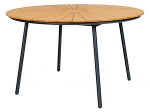 Kulatý zahradní stůl Cleveland, teak/kov, Ø130×74 cm – House Nordic