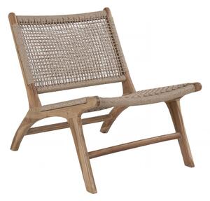 Zahradní křeslo Derby, teak/polyratan, přírodní, 60×80×73 cm – House Nordic