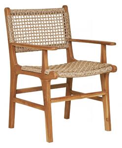 Zahradní jídelní židle Derby s područkami, teak/polyratan, přírodní – House Nordic