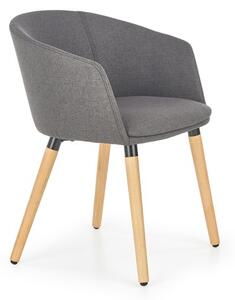 K266 židle tmavě šedá, Sedák s čalouněním, Nohy: dřevo, dřevo, barva: šedá, bez područek