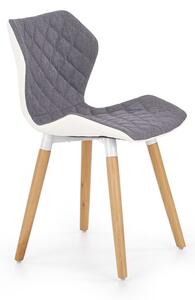 K277 židle bílo / šedá, Sedák s čalouněním, dřevo, barva: bílá, bez područek