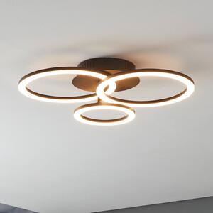 EGLO connect Parrapos-Z LED stropní světlo 3zdroje, stmívatelný, Černá, Obývací pokoj / jídelna, kov, Moderní