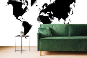 Tapeta abstraktní mapa světa v černobílém provedení