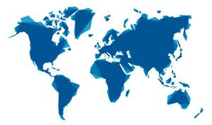 Samolepící tapeta modrá abstraktní mapa světa