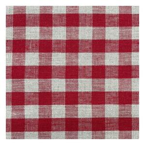 Červený lněný kulatý koberec pod stromeček ø 125 cm Red Gingham – Linen Tales