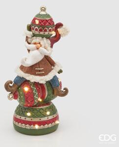 EDG Vánoční LED dekorace se Santou výška 26 cm - zeleno-červená