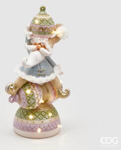 EDG Vánoční LED dekorace se Santou výška 26 cm - zeleno-růžová