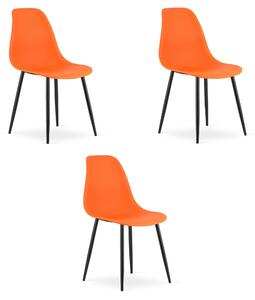 Židle WAT oranžové / černé nohy x 3