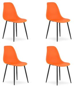 Židle WAT oranžové / černé nohy x 4