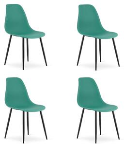 Židle WAT zelené / černé nohy x 4