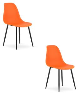 Židle WAT oranžové / černé nohy x 2
