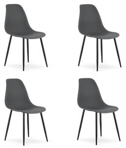 Židle WAT tmavě šedá / černé nohy x 4