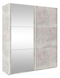 TRENDLINE šatní skříň 130, beton/zrcadlo