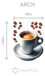 Hrnek kávy espresso textilní přelepitelná samolepka na zeď arch 34 x 45 cm