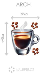 Šálek kávy espresso textilní přelepitelná samolepka na zeď arch 45 x 41 cm