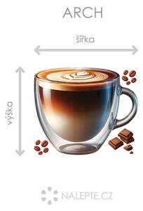 Šálek cappuccino textilní přelepitelná samolepka na zeď arch 45 x 38 cm
