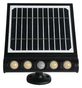 Ecolamp Exteriérové ​​solární LED svítidlo Talent, 4x LED 8w, černá, pohybový senzor