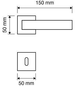 Dveřní kování MP LI - PROFILO - HR (OCS - Chrom broušený), klika-klika, Otvor na cylidrickou vložku, MP OCS (chrom broušený)