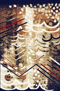 Moderní kusový koberec Agnella Adel Klimt Muszkat Abstraktní béžový modrý Rozměr: 300x400 cm