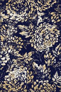 Moderní kusový koberec Agnella Adel Sonik Granat Květy modrý Rozměr: 133x195 cm