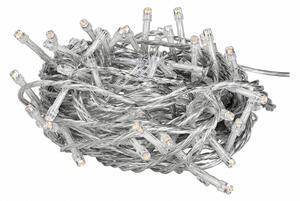TESLA lighting Tesla - dekorativní řetěz, AMBER, 100LED, 10m + 5m kabel, 230V, 8 funkcí, IP44, transparentní