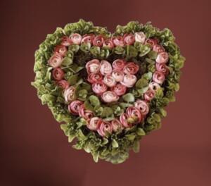 Smuteční dekorace - srdce květinové, pr.30cm