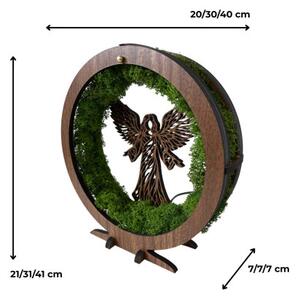 LED Anděl ochrany s mechem – dřevěná designová lampa I SENTOP LED0591